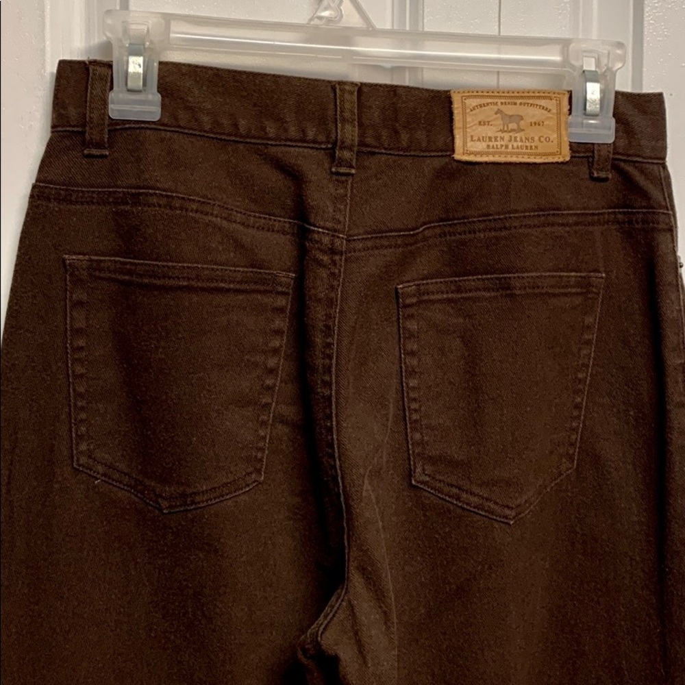 Ralph Lauren Dark Brown Cotton Stretch Mid Rise 5 Pocket Khaki Pants Size 4 - Picture 5 of 7